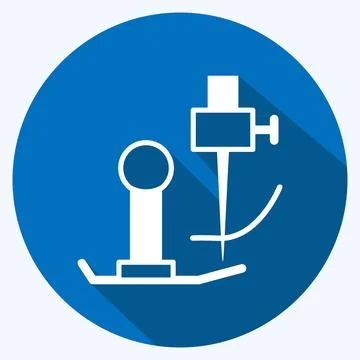Icon Sewing Machine Parts. suitable for Tailor symbol. long shadow style. sim Stock Illustration