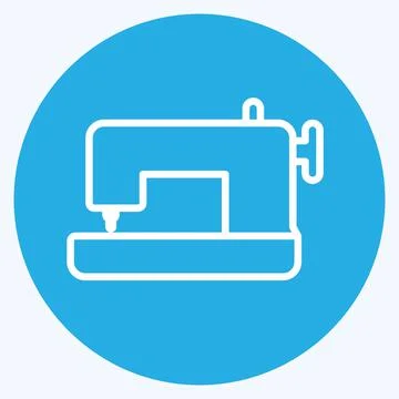 Icon Sewing Machine. suitable for Home symbol. blue eyes style. simple design Illustrazione stock