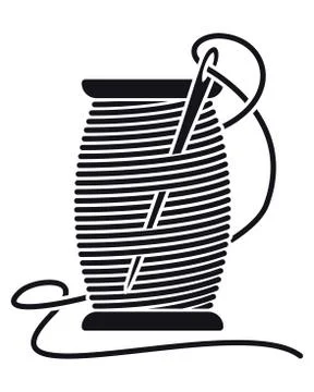 Icon Sewing Thread on Spools. Vector Isolated Coil. Silhouette イラスト素材