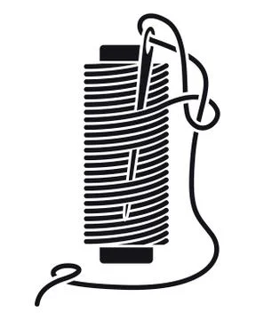 Icon Sewing Thread on Spools. Vector Isolated Coil. Silhouette Stock Illustration