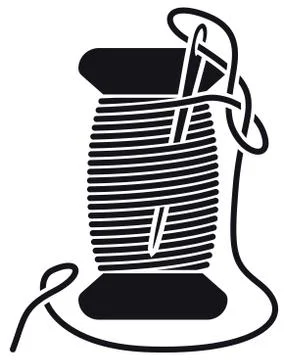 Icon Sewing Thread on Spools. Vector Isolated Coil. Silhouette Stock Illustration