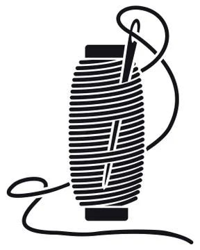 Icon Sewing Thread on Spools. Vector Isolated Coil. Silhouette イラスト素材