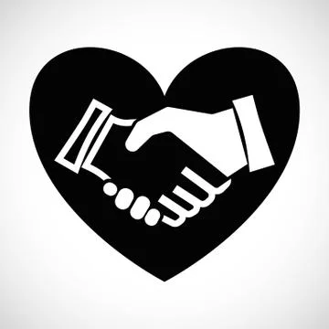 Icon Shape Handshake with heart Illustrazione stock
