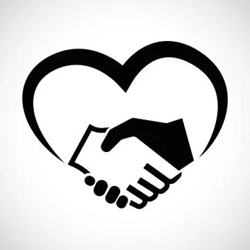 Icon Shape Handshake with heart Stock Illustration