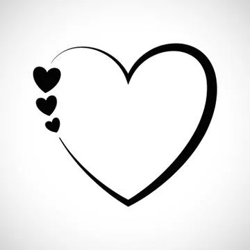 Icon Shape Three Hearts Stock Illustration