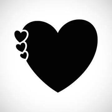 Icon Shape Three Hearts Stock Illustration