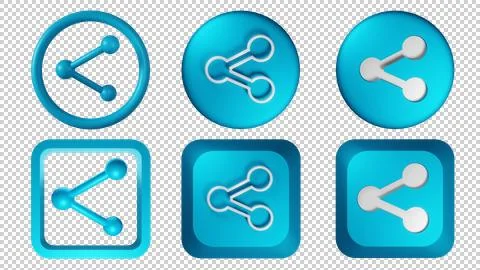 Icon share 3D pack Stock Illustration