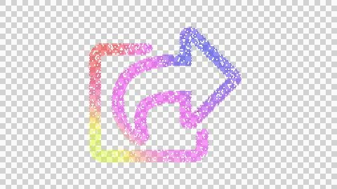 Icon share square is made up of LED square shapes. There are bright diodes and Illustrazione stock