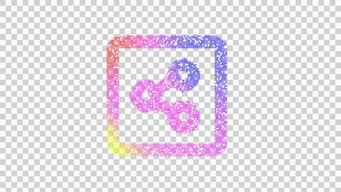 Icon share square is made up of LED square shapes. There are bright diodes and Illustrazione stock