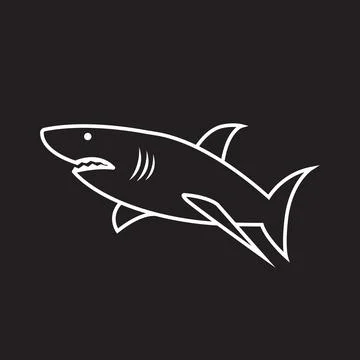 Icon shark vector Stock Illustration