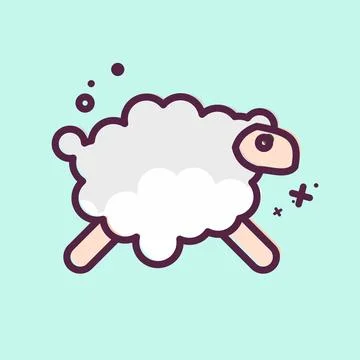 Icon Sheep. related to Eid Al Adha symbol. MBE Style. simple design editabl.. Stock Illustration