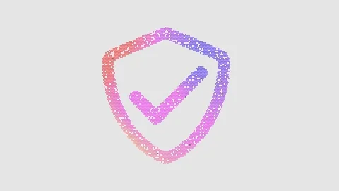 Icon shield check is made up of LED square shapes that shimmer and flicker. Stock-Footage 300324417