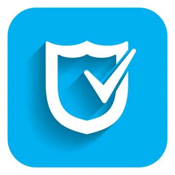 Icon of shield with checkmark Stock-Illustration