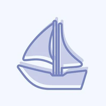 Icon Ship I - Two Tone Style - Simple illustration,Editable stroke Stock Illustration