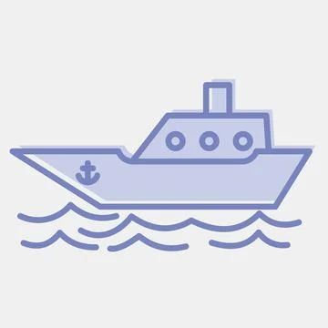 Icon ship. Transportation elements. Icons in two tone style. Good for print.. Stock Illustration