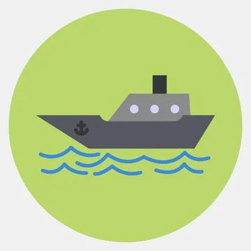 Icon ship. Transportation elements. Icons in color mate style. Good for pri.. Stock Illustration