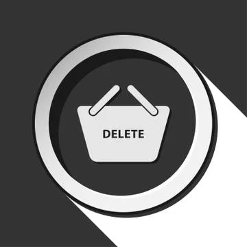 Icon - shopping basket delete with shadow Stock Illustration