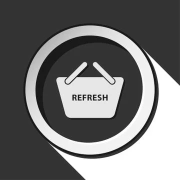 Icon, shopping basket refresh with shadow Stock Illustration