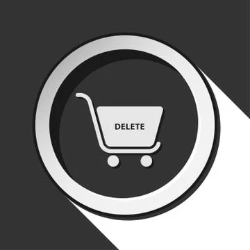 Icon - shopping cart delete with shadow Stock Illustration