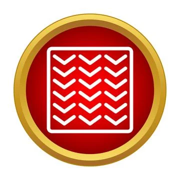 Icon showing chevron pattern in red button Stock Illustration