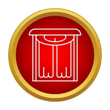 Icon showing closed window curtains or theater stage drapes Stock Illustration