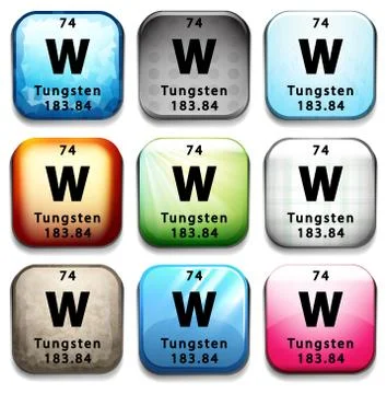 An icon showing the element Tungsten Stock Illustration