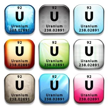 An icon showing the element Uranium Stock Illustration