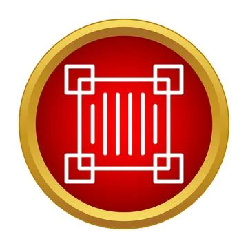 Icon showing linear barcode scanning technology in a red circle イラスト素材