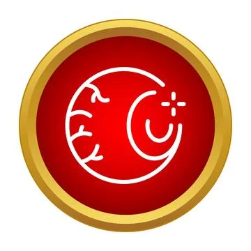 Icon showing red eye with sore and infection Stock Illustration