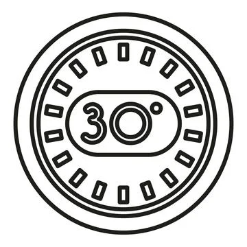 Icon showing thirty degrees angle measurement Stock Illustration