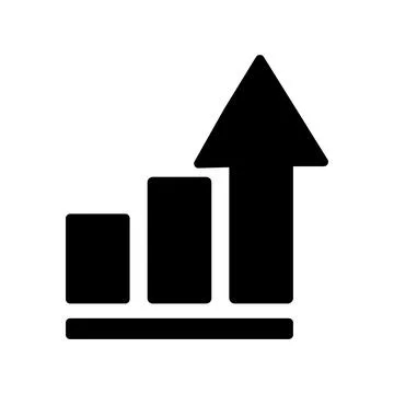 Icon showing three (or more) bars of increasing height Illustrazione stock