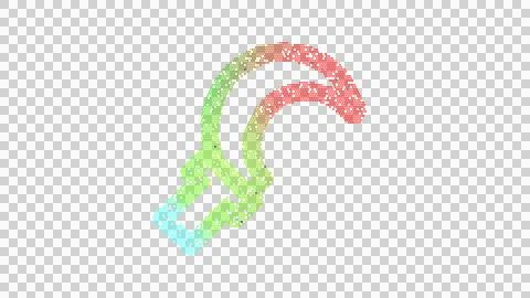 Icon sickle is made up of LED square shapes. There are bright diodes and there Stock Illustration