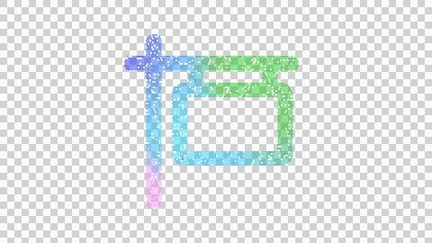 Icon sign is made up of LED square shapes. There are bright diodes and there are Stock Illustration