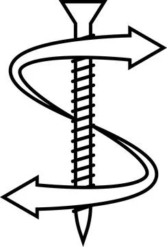 Icon sign reverse, twisting and unscrewing screws rotation Stock Illustration