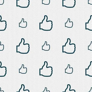 Like icon sign. Seamless pattern with geometric texture. Vector Stock Illustration