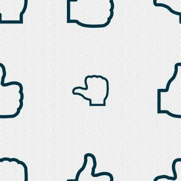 Like icon sign. Seamless pattern with geometric texture. Illustrazione stock