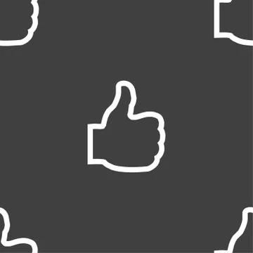 Like icon sign. Seamless pattern on a gray background. Vector Stock Illustration