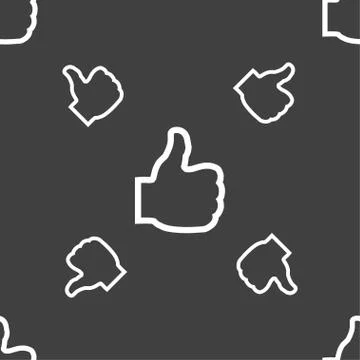 Like icon sign. Seamless pattern on a gray background. 库存插图