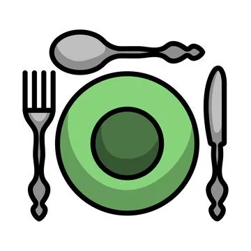 Icon Of Silverware And Plate Stock Illustration