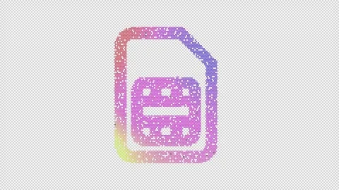 Icon sim card is made up of LED square shapes that shimmer and flicker. There Stock Footage 300330133