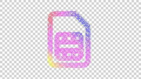 Icon sim card is made up of LED square shapes. There are bright diodes and there Stock Illustration