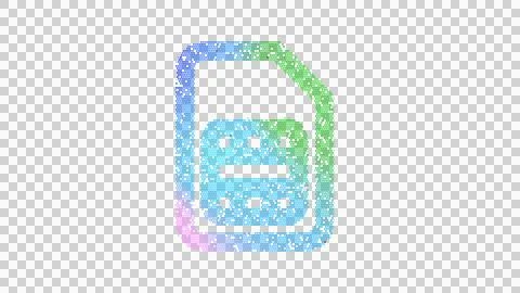 Icon sim card is made up of LED square shapes. There are bright diodes and there Stock Illustration