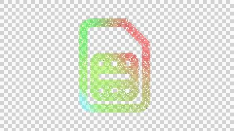 Icon sim card is made up of LED square shapes. There are bright diodes and there Stock Illustration
