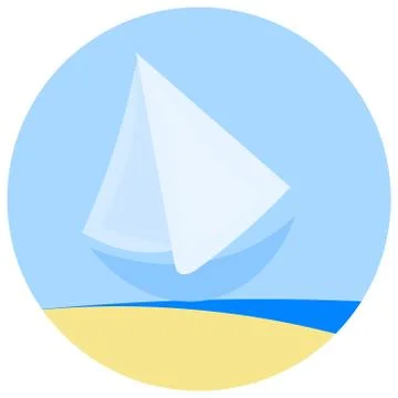 Icon of simple sailboat Stock Illustration