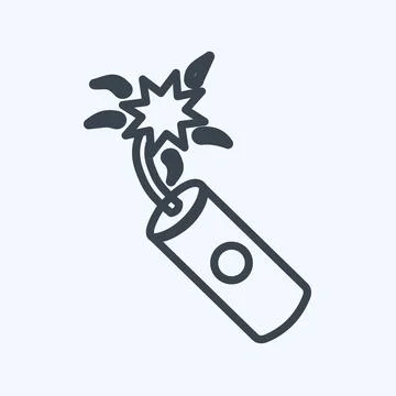 Icon Single Dynamite. suitable for Wild West symbol. line style. simple desig Stock Illustration