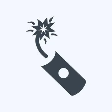 Icon Single Dynamite. suitable for Wild West symbol. glyph style. simple desi Stock Illustration