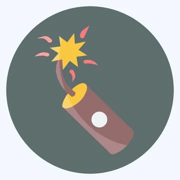 Icon Single Dynamite. suitable for Wild West symbol. flat style. simple desig Illustrazione stock