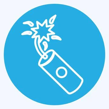 Icon Single Dynamite. suitable for Wild West symbol. blue eyes style. simple  Illustrazione stock