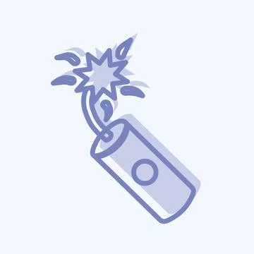 Icon Single Dynamite. suitable for Wild West symbol. two tone style. simple d Stock Illustration