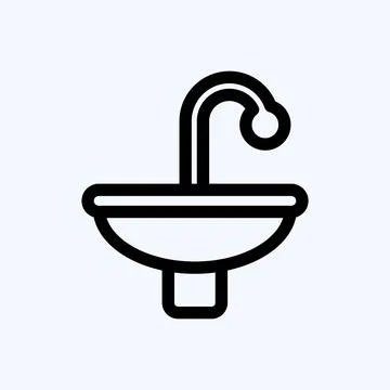 Icon Sinks. suitable for building symbol. line style. simple design editable. Ilustración de archivo